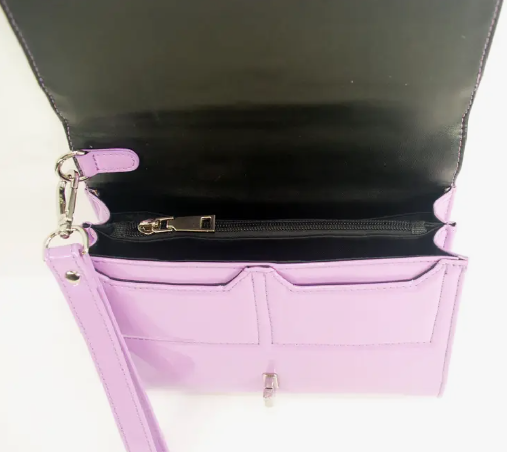 Lavender Rocket-Clutch Zipper Closure